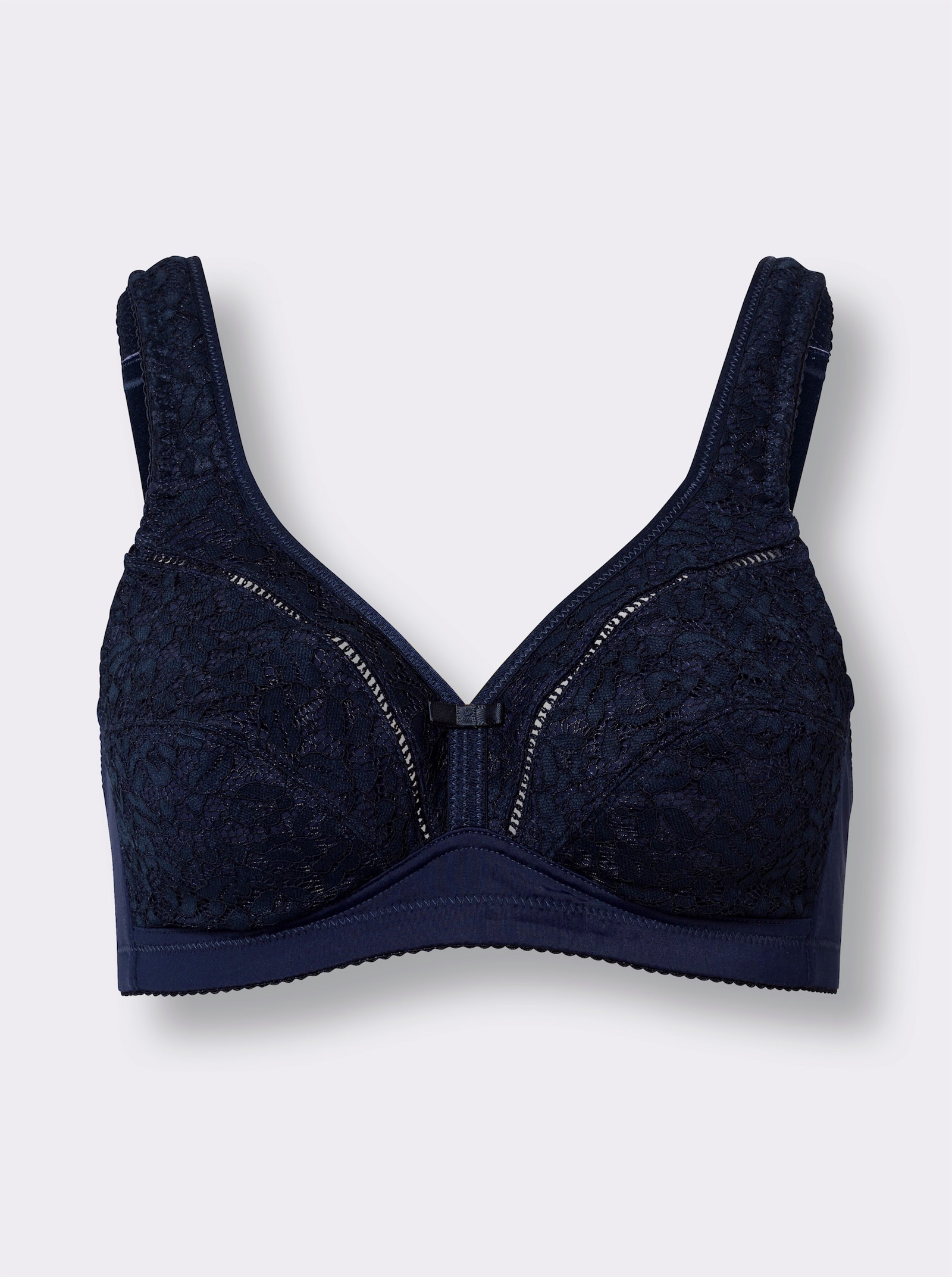 Pohodlná podprsenka bez kostic s elastickým podprsním pásem - námořnická modrá