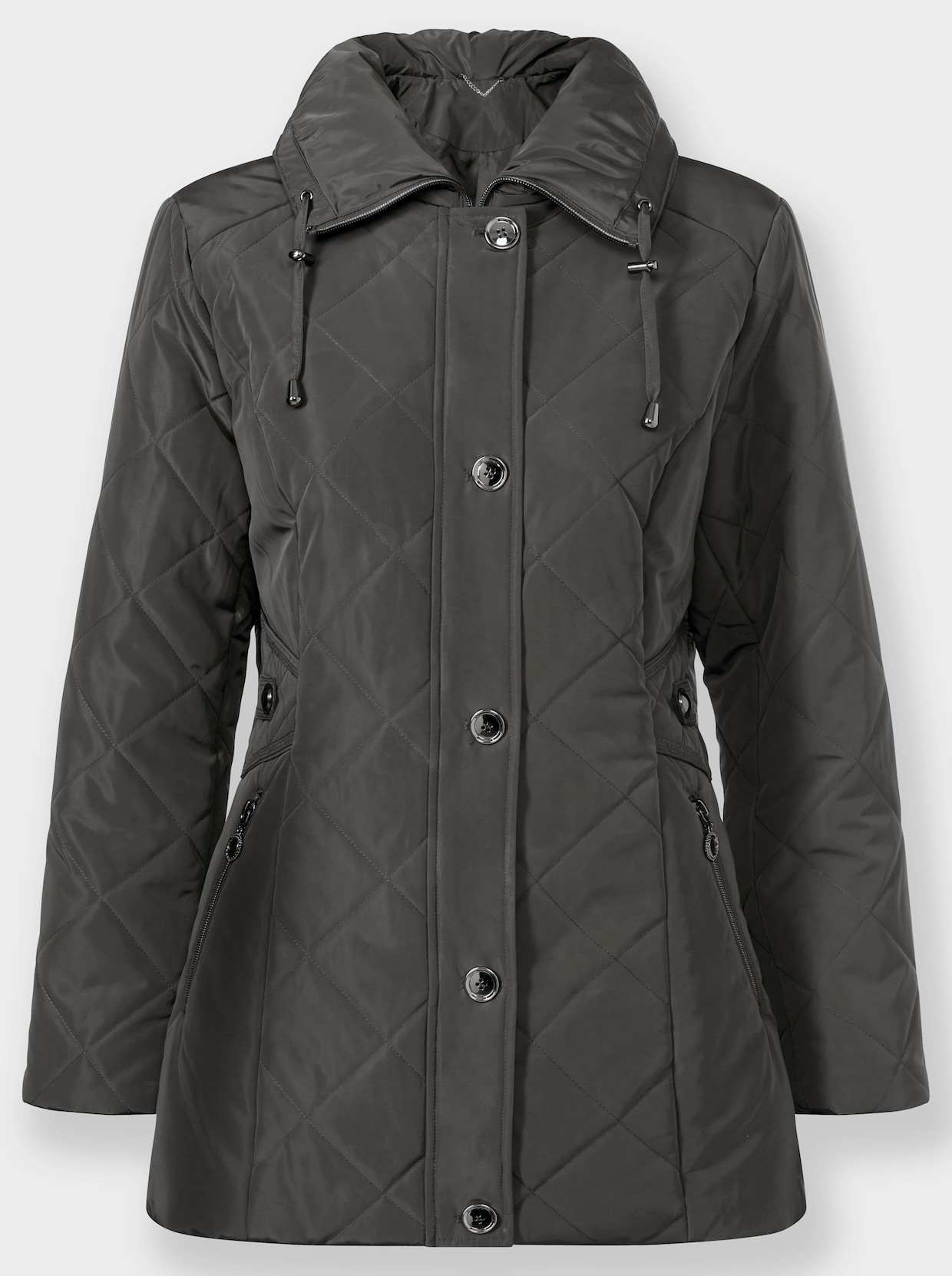 Steppjacke mit knöpfbarer Innentasche - graphit