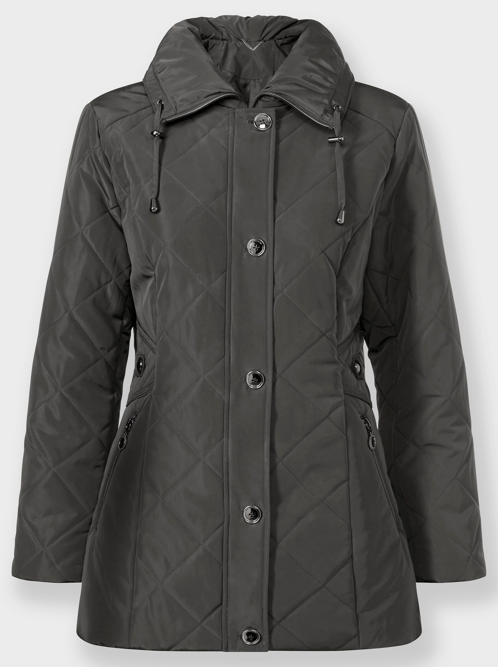 Steppjacke mit knöpfbarer Innentasche - graphit
