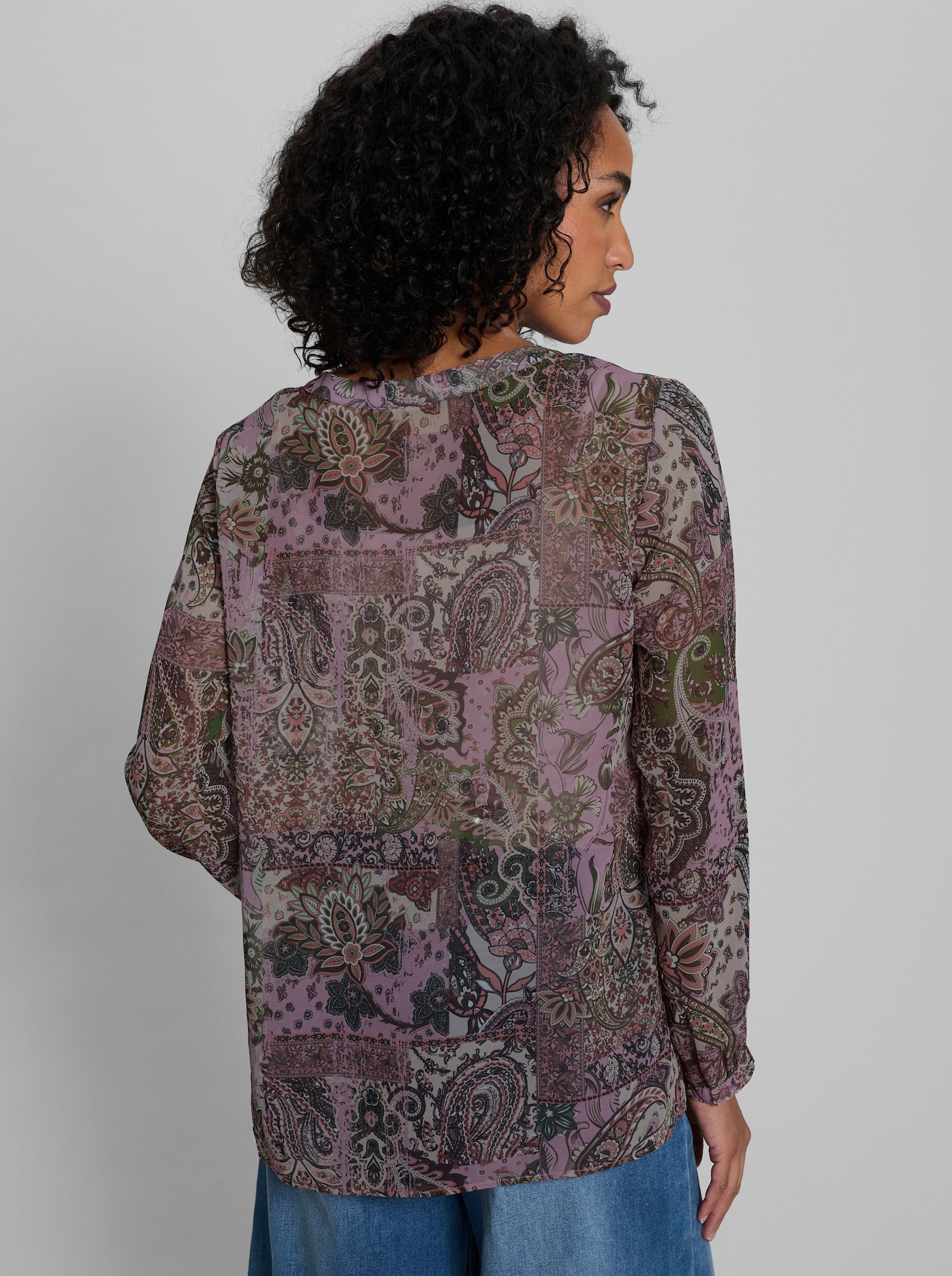 heine Druckbluse mit Paisley-Muster - hortensie-schoko-bedruckt