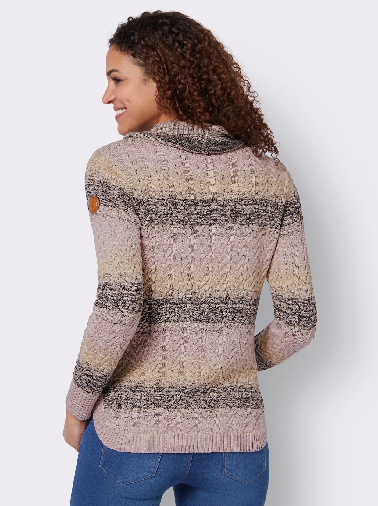 Pullover - graphit-mauve-gemustert