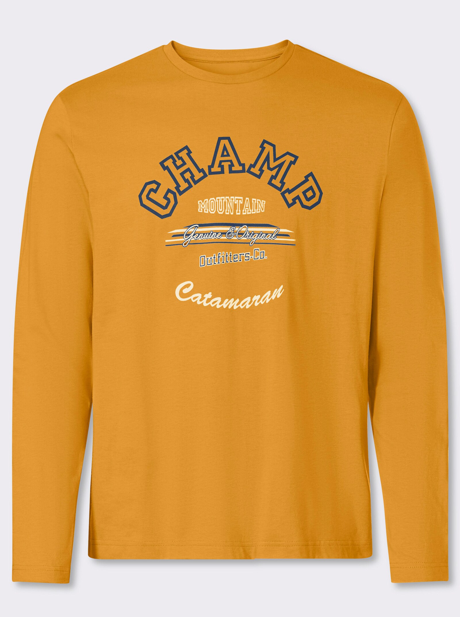 Catamaran Langarmshirt - ocker-bedruckt