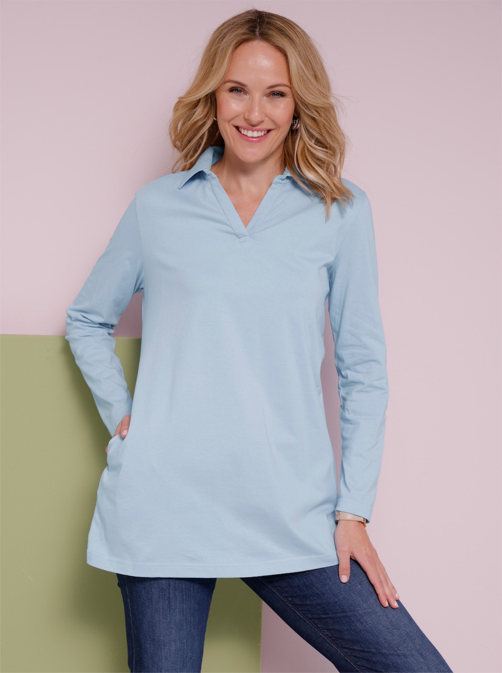 Shirt Met Lange Mouwen In Lang Model In Ijsblauw Your Look For Less shirt-met-lange-mouwen-in-lang-model-in-ijsblauw-your-look-for-less