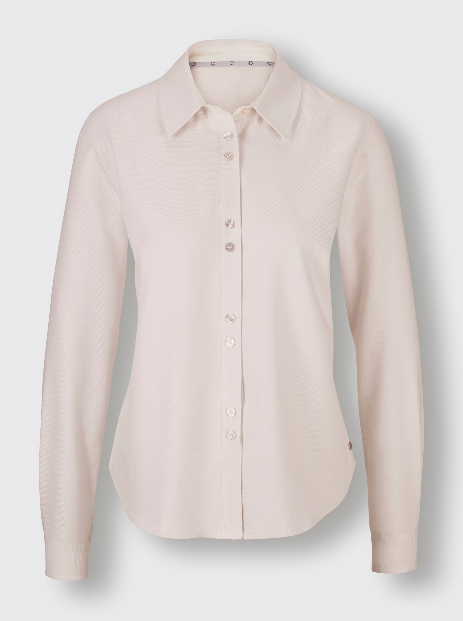 CREATION L PREMIUM Hemdbluse mit unifarbenen Einsätzen - elfenbein-ecru-meliert