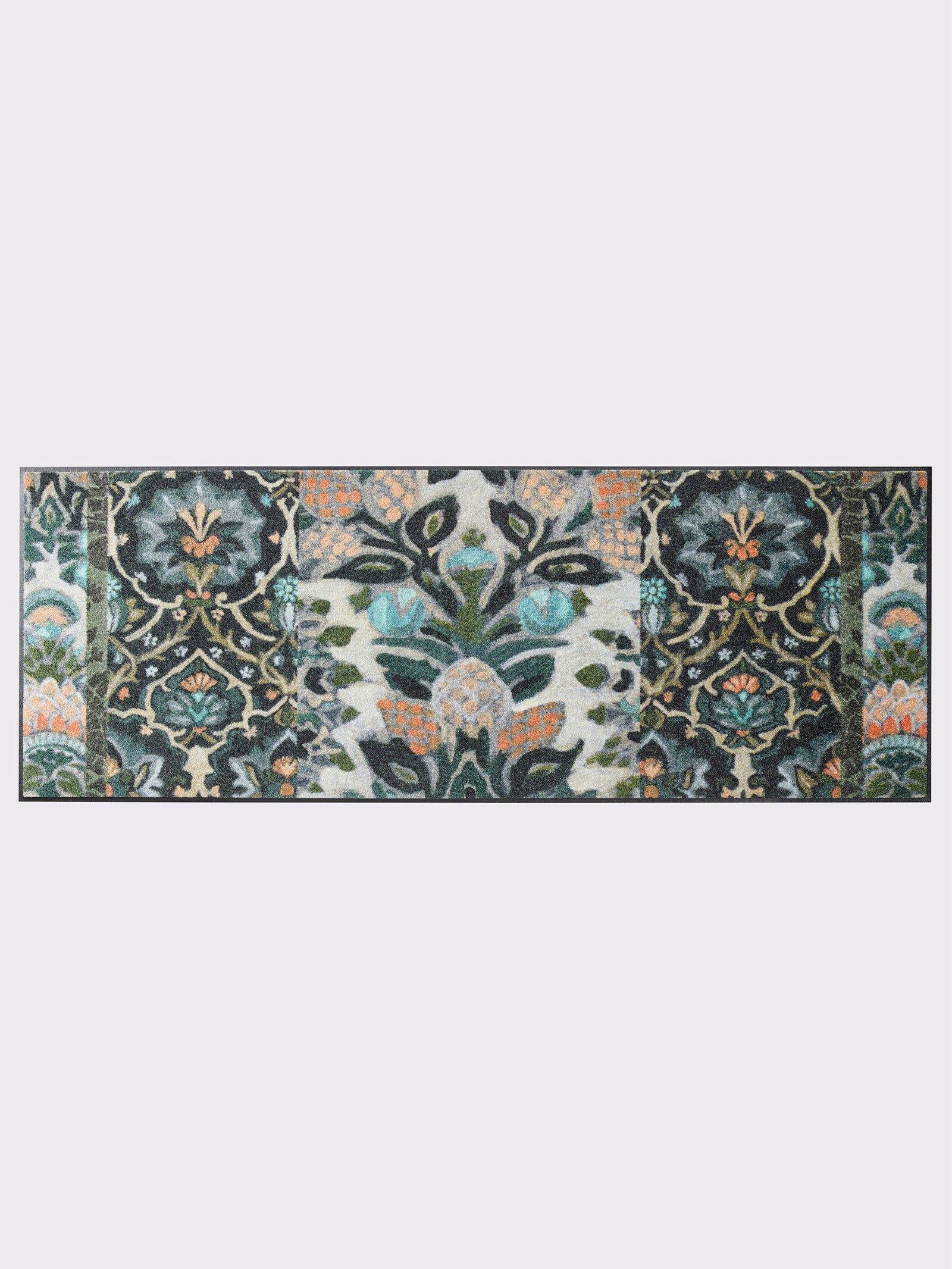 wash+dry by Kleen-Tex Fußmatte - petrol-apricot-bedruckt