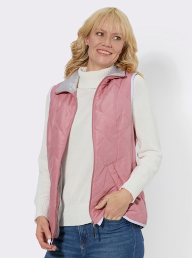 Weste im Rauten-Stepp - altrosa
