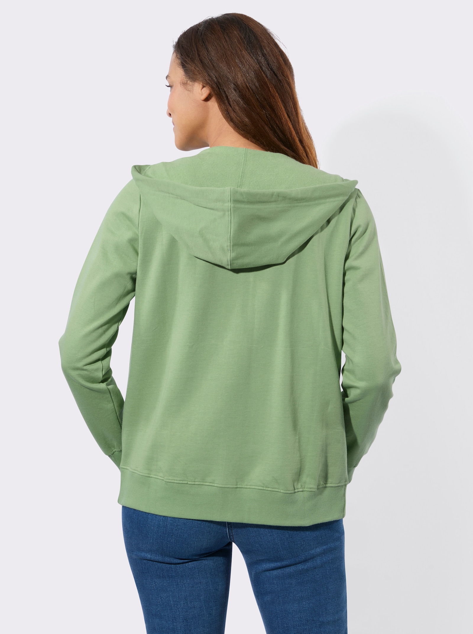 Sweatjacke mit Känguru-Taschen - eucalyptus