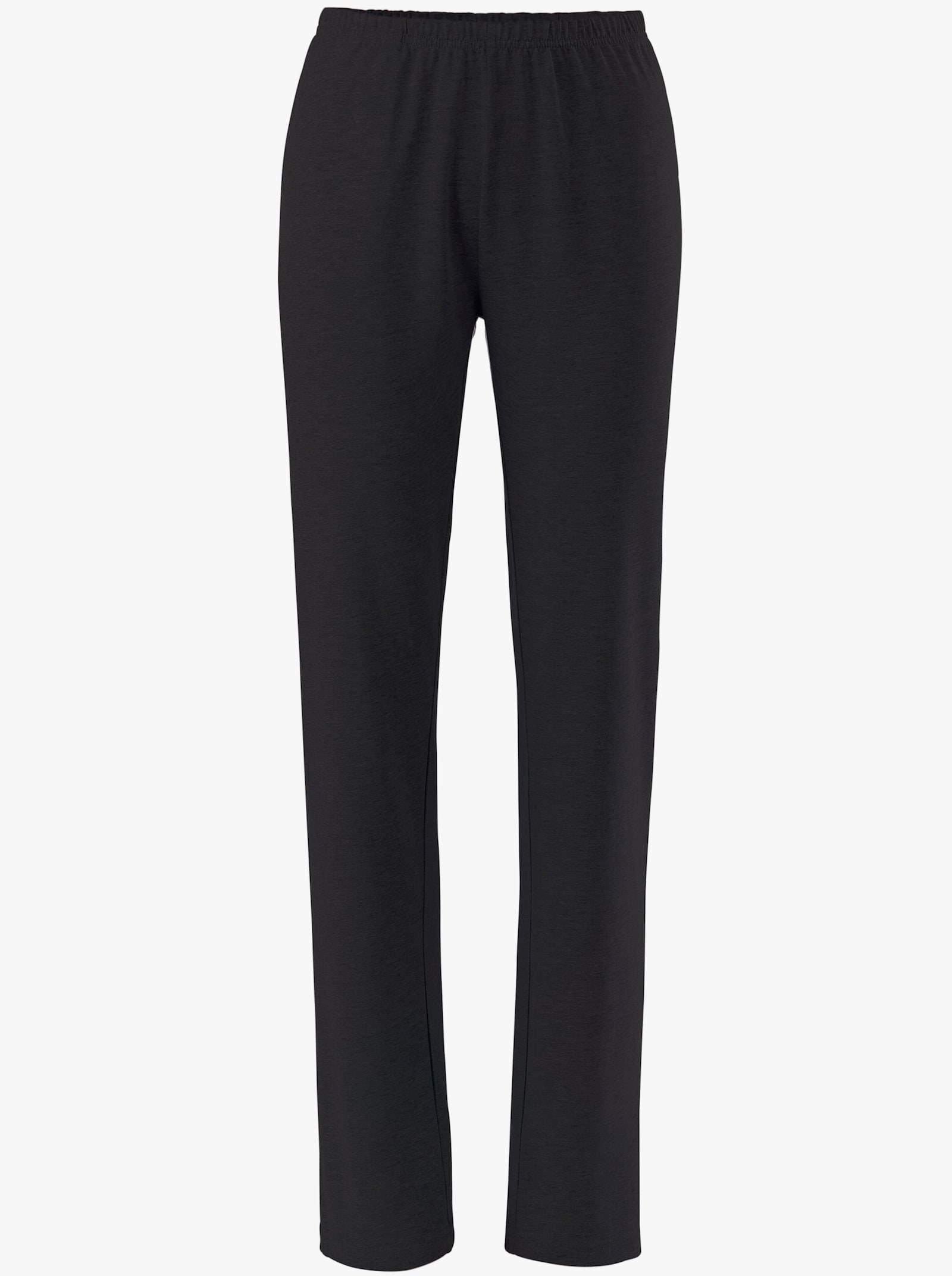 Freizeithose mit Rundum-Dehnbund - schwarz + grau-meliert