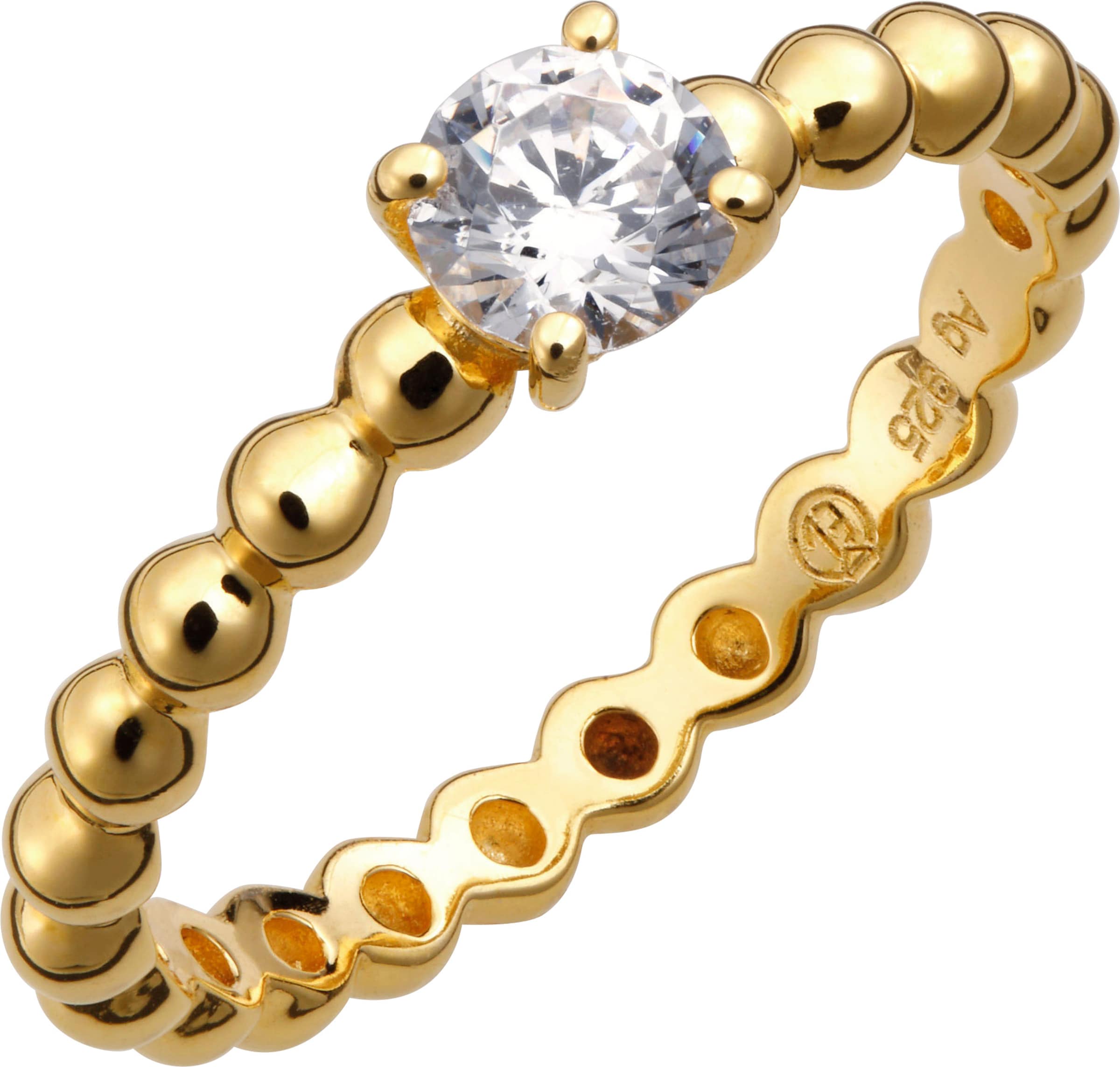 25 von günstig Kaufen-Ring in Silber vergoldet 925 von heine. Ring in Silber vergoldet 925 von heine <![CDATA[Bezaubernder Ring aus 925er vergoldetem Silber mit großem Zirkonia (ca. 5 mm).]]>. 