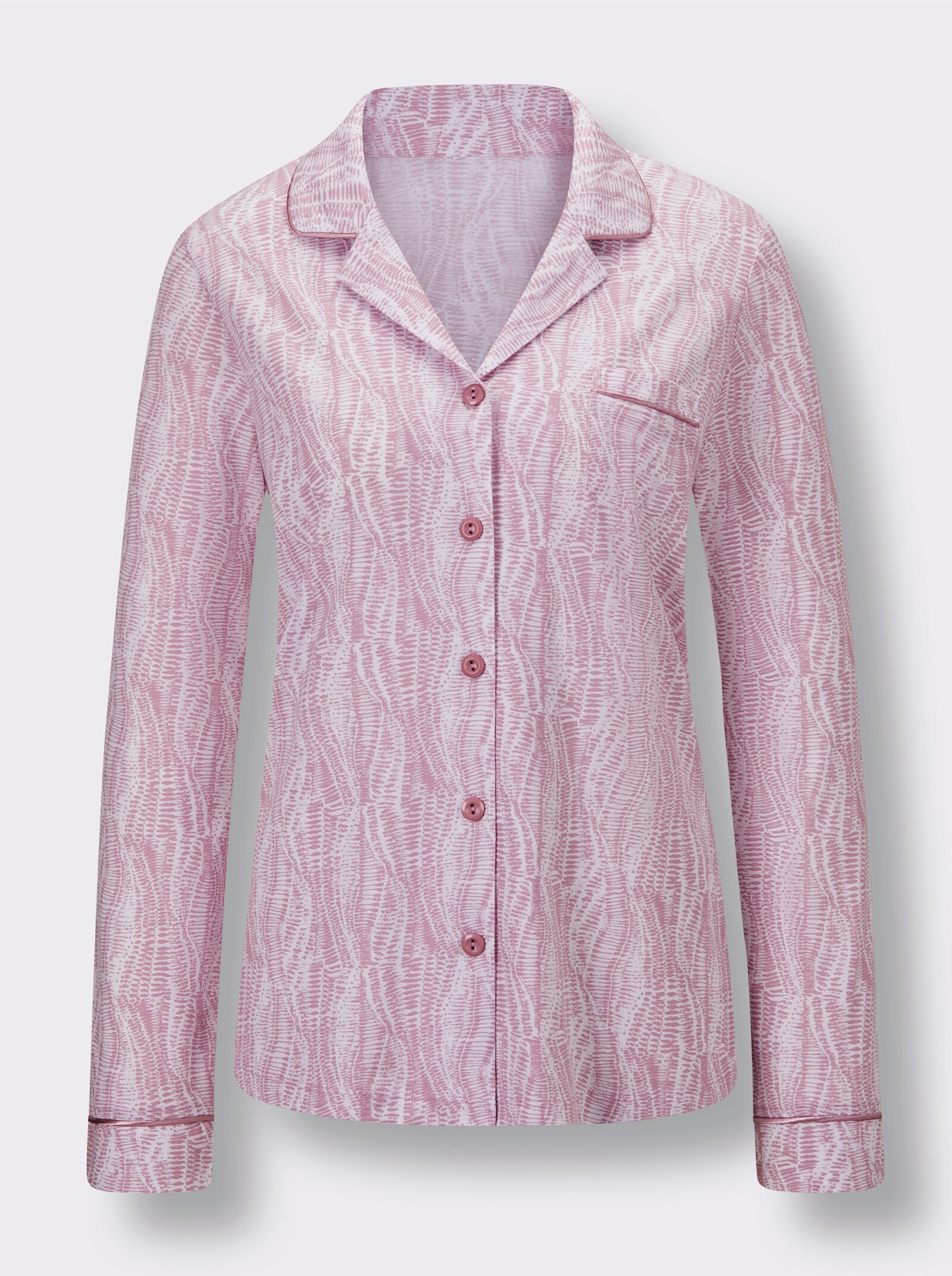 wäschepur Pyjama mit Satinpaspeln - mauve