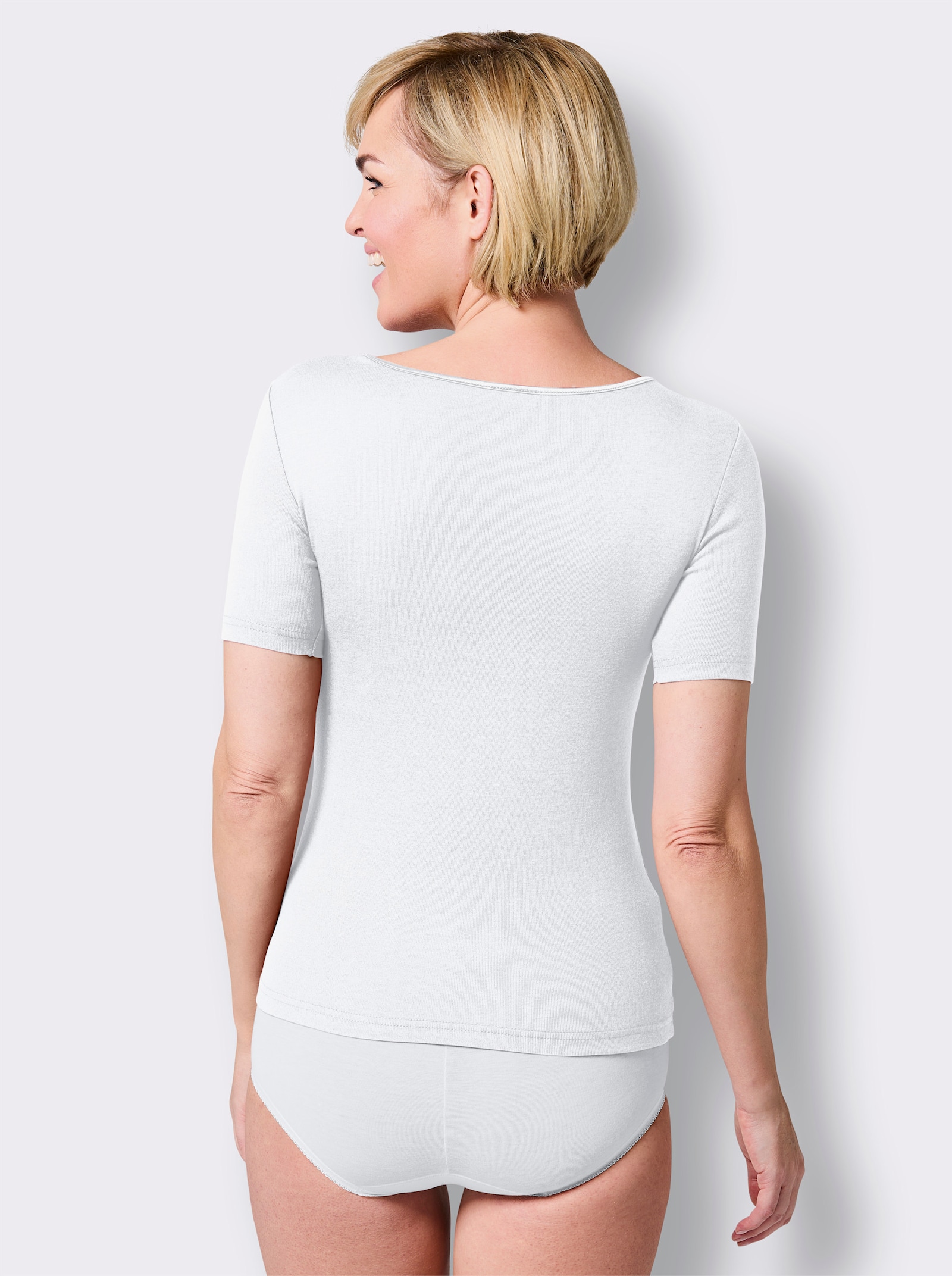 wäschepur Elegant linne med blommig spets - vit