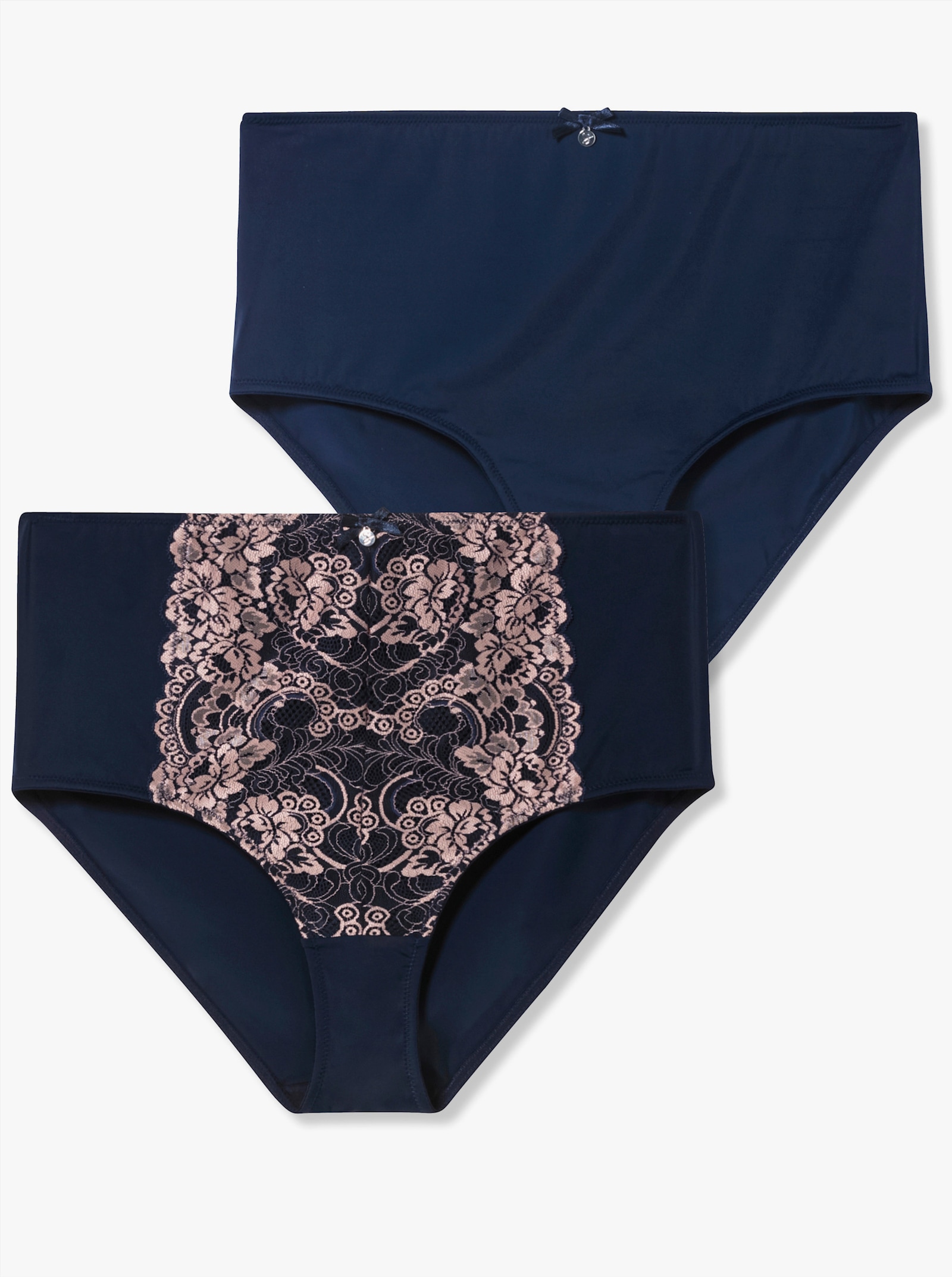 sheego Taillenslip im Doppelpack, mit Shaping-Effekt - blau + marine