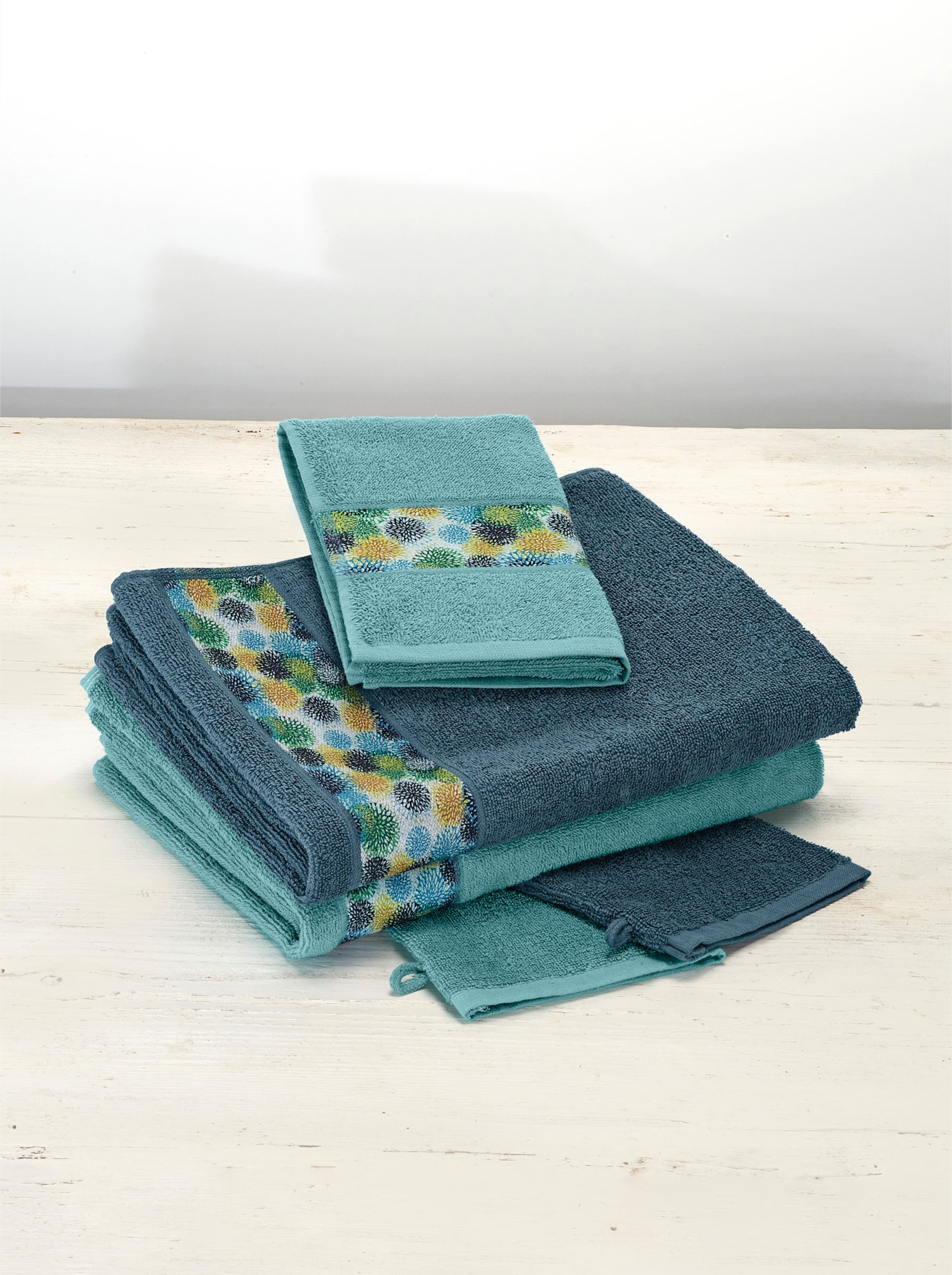5tlg. Handtuch-Set in bleu