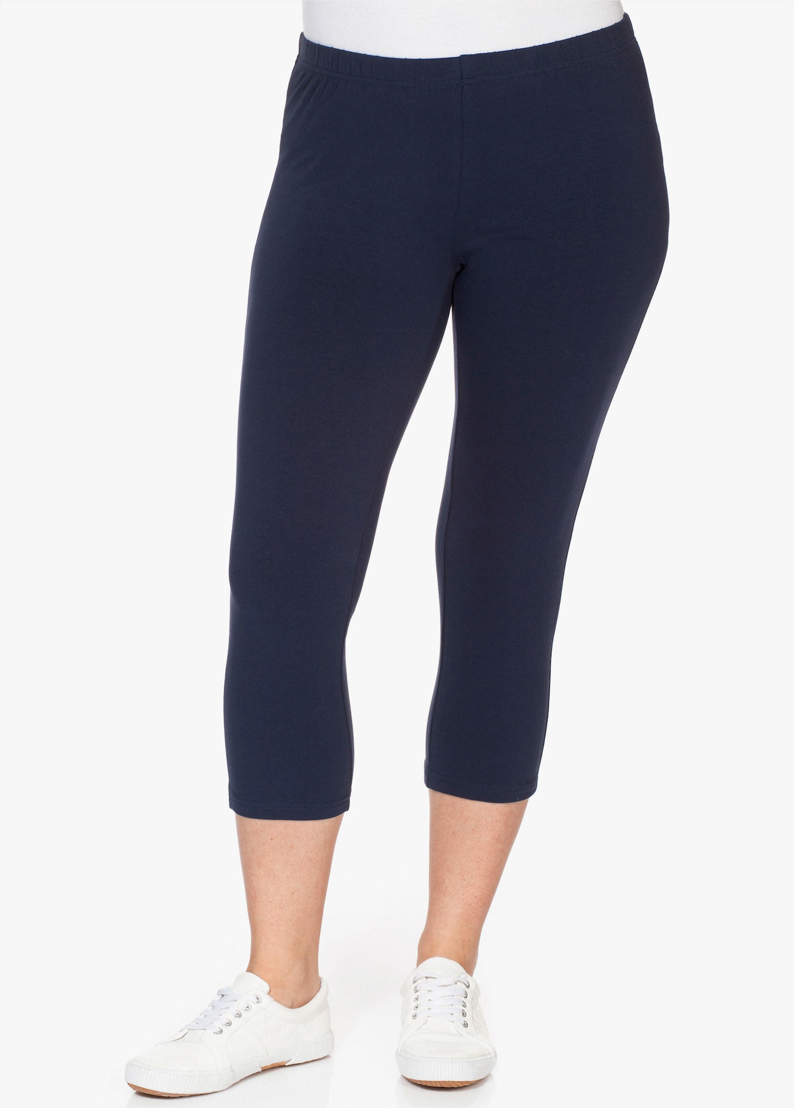 sheego Caprilegging met elastische band - marine