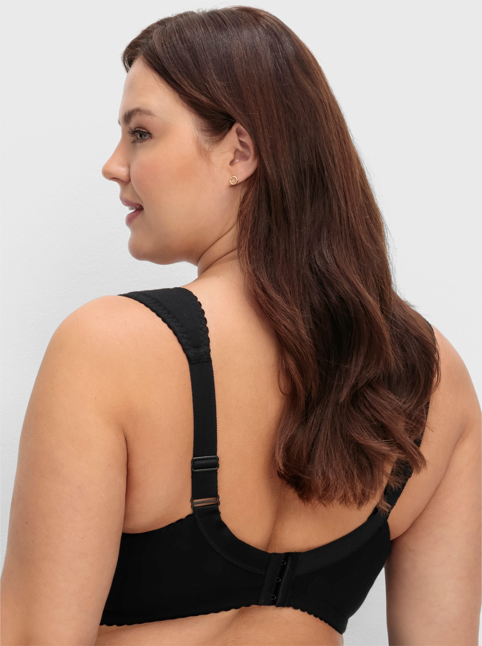 sheego Entlastungs-BH ohne Bügel mit breiten Trägern - schwarz