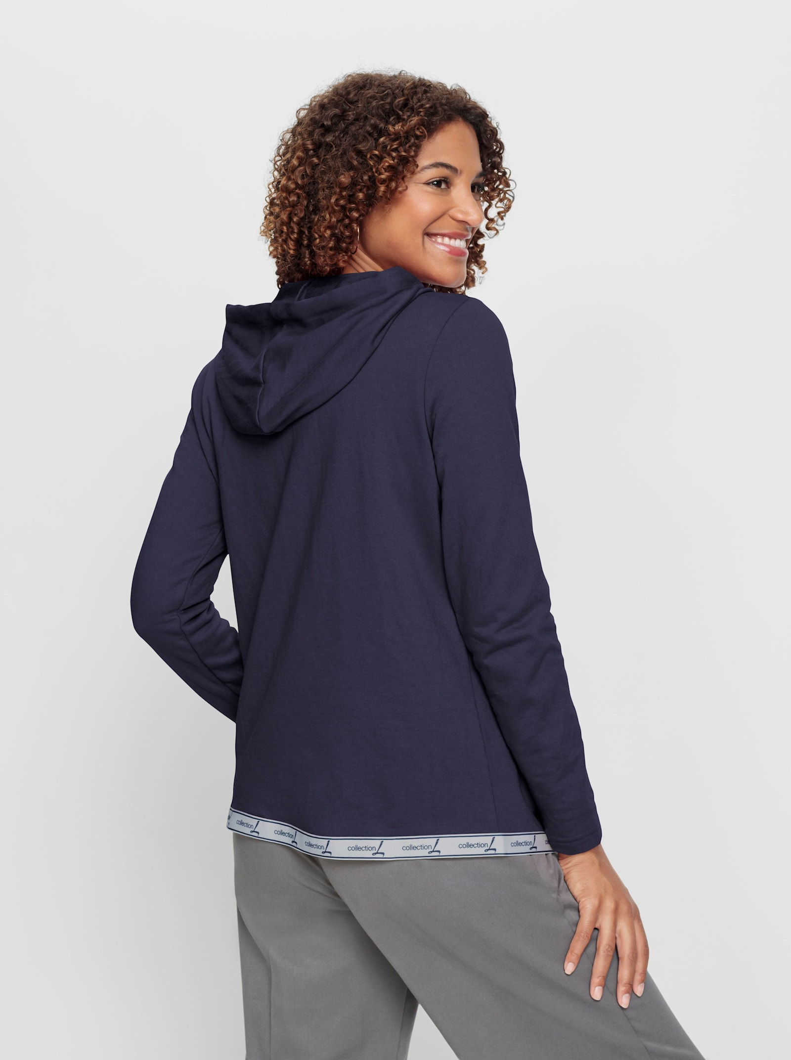 Sweatjacke mit Kapuze - marine