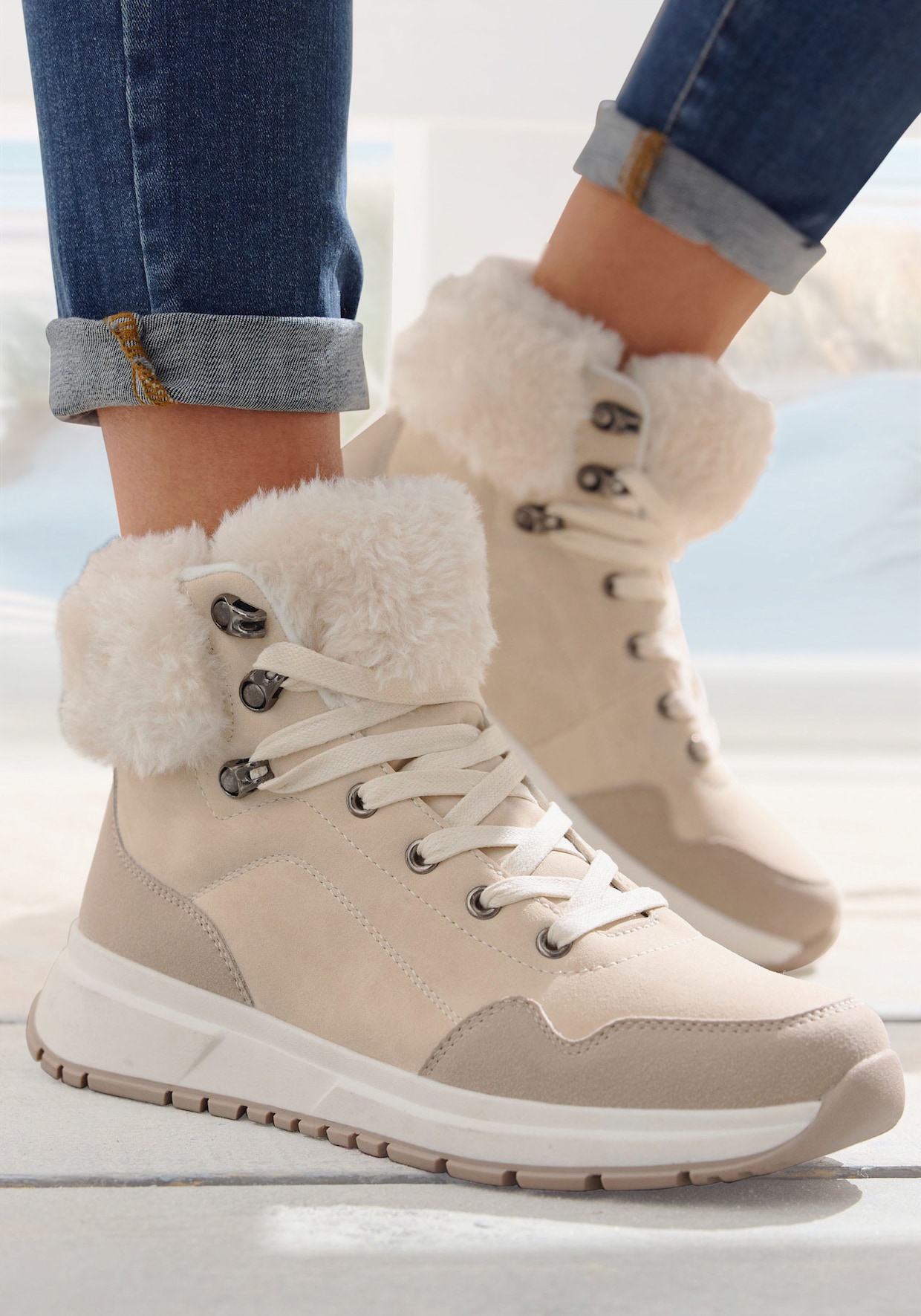 LASCANA Winterstiefelette - beige