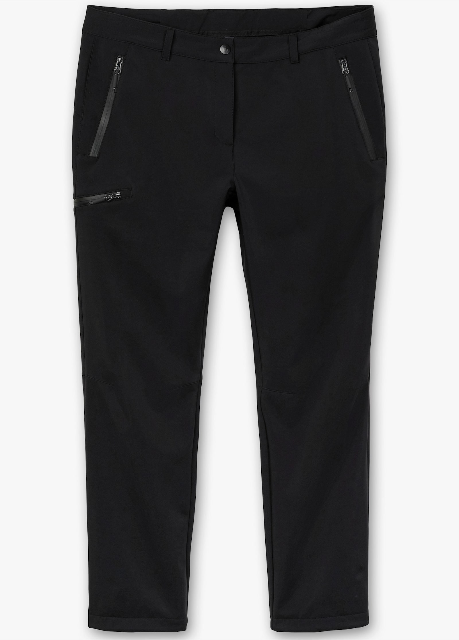 sheego Softshell-broek met fleecevoering - zwart