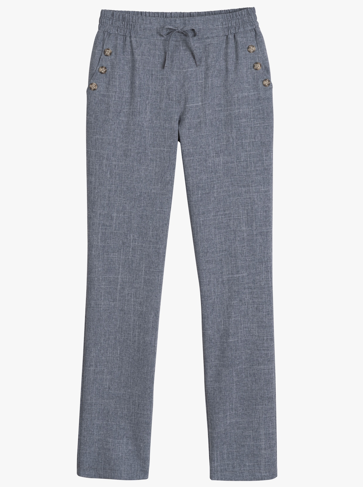 Lněné kalhoty - džínová modrá