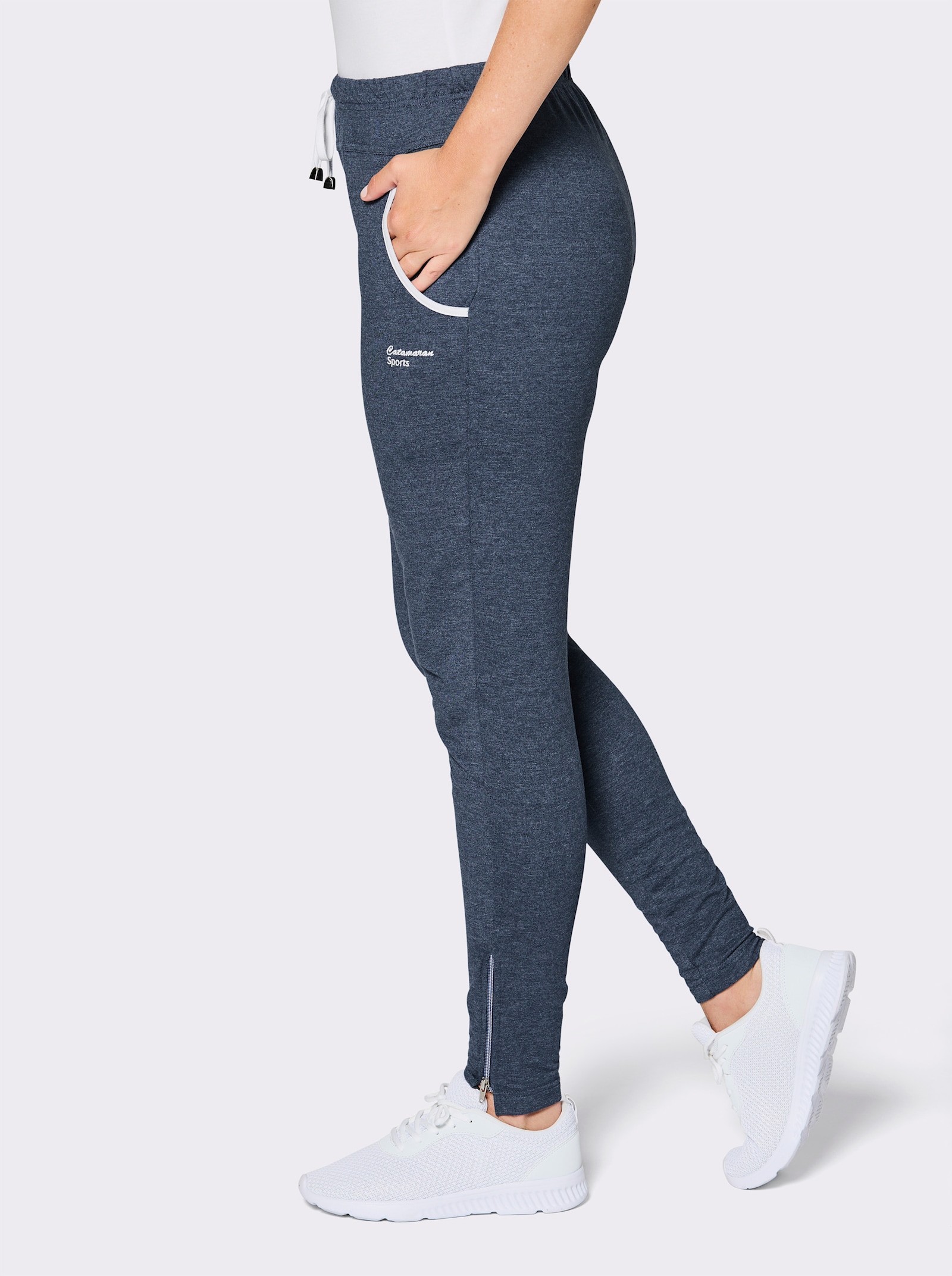 Catamaran Sports Freizeithose mit Reißverschluss am Saum - dunkelblau-meliert