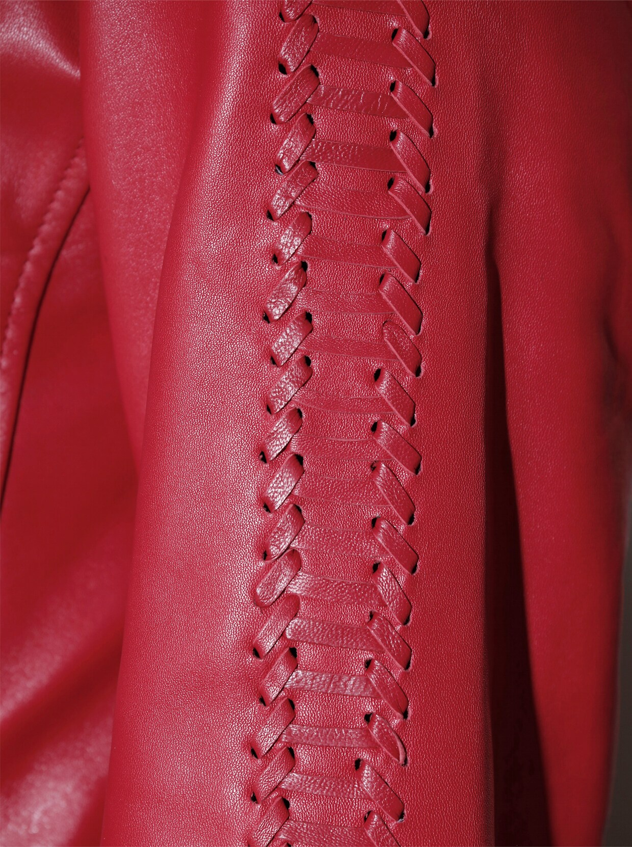 Veste en cuir - rouge