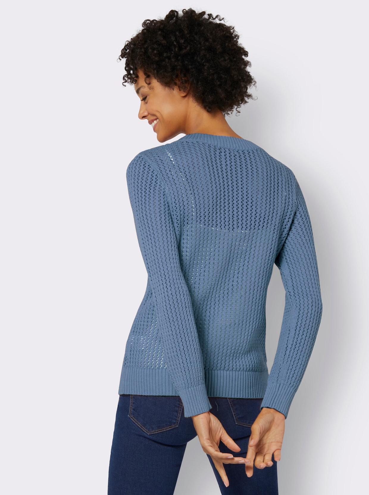 Pullover met ronde hals - bleu