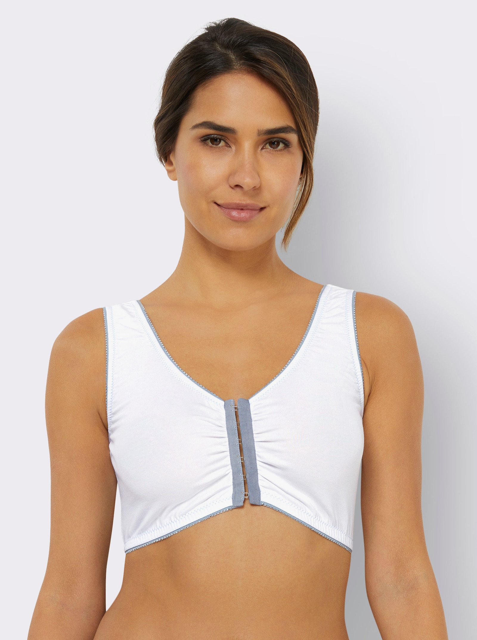 wäschepur Bustier met voorsluiting - 3x wit