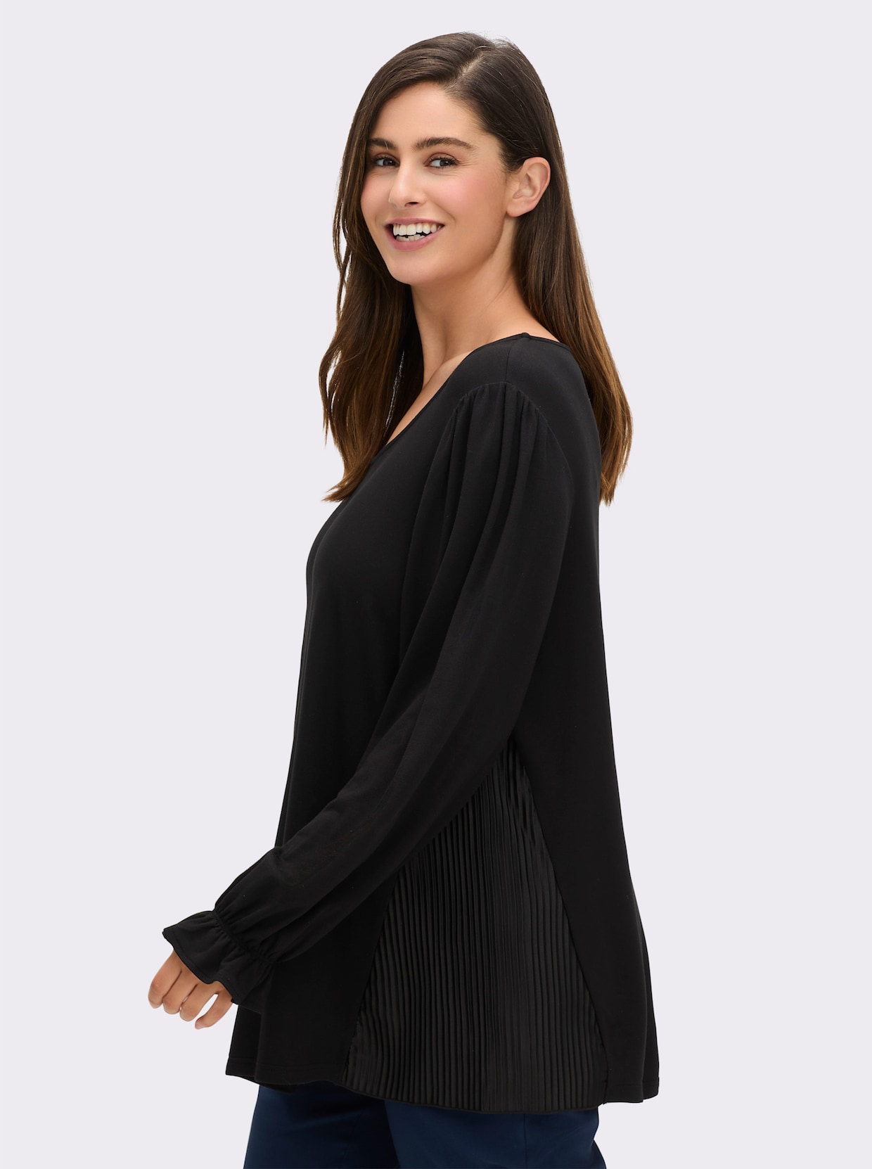 sheego Sweatshirt - schwarz