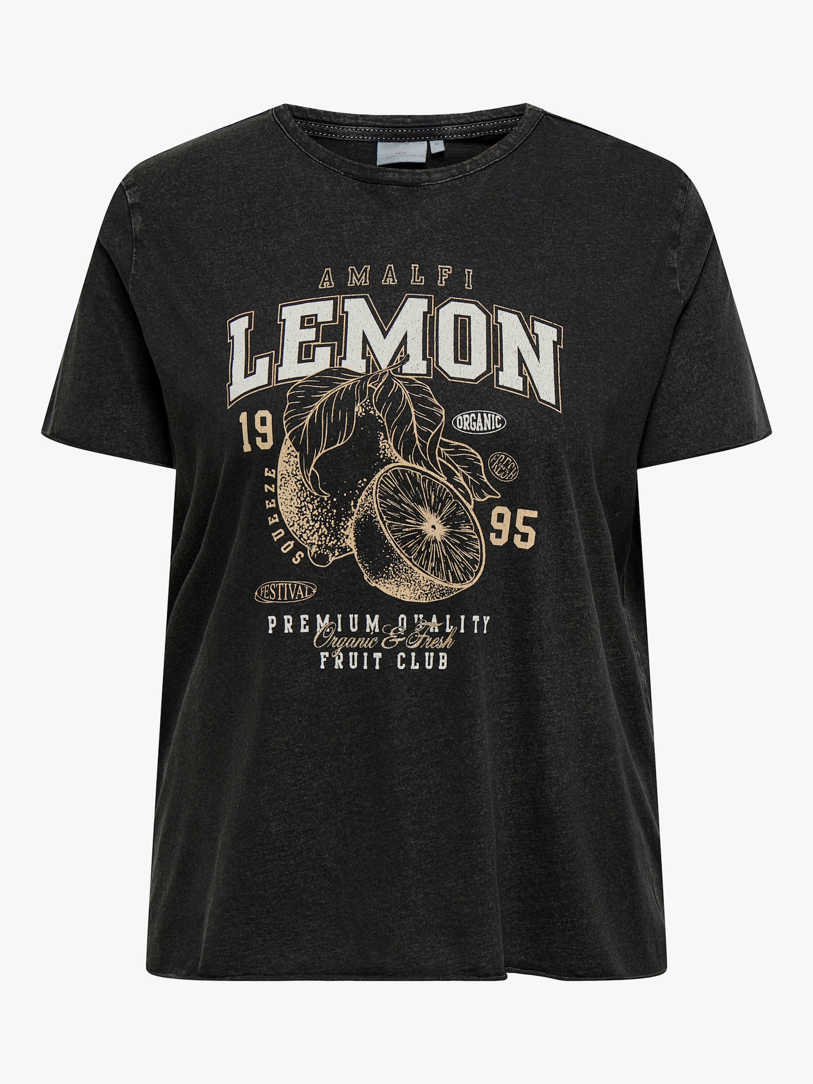 ONLY CARMAKOMA T-Shirt - black print:fruity lemon