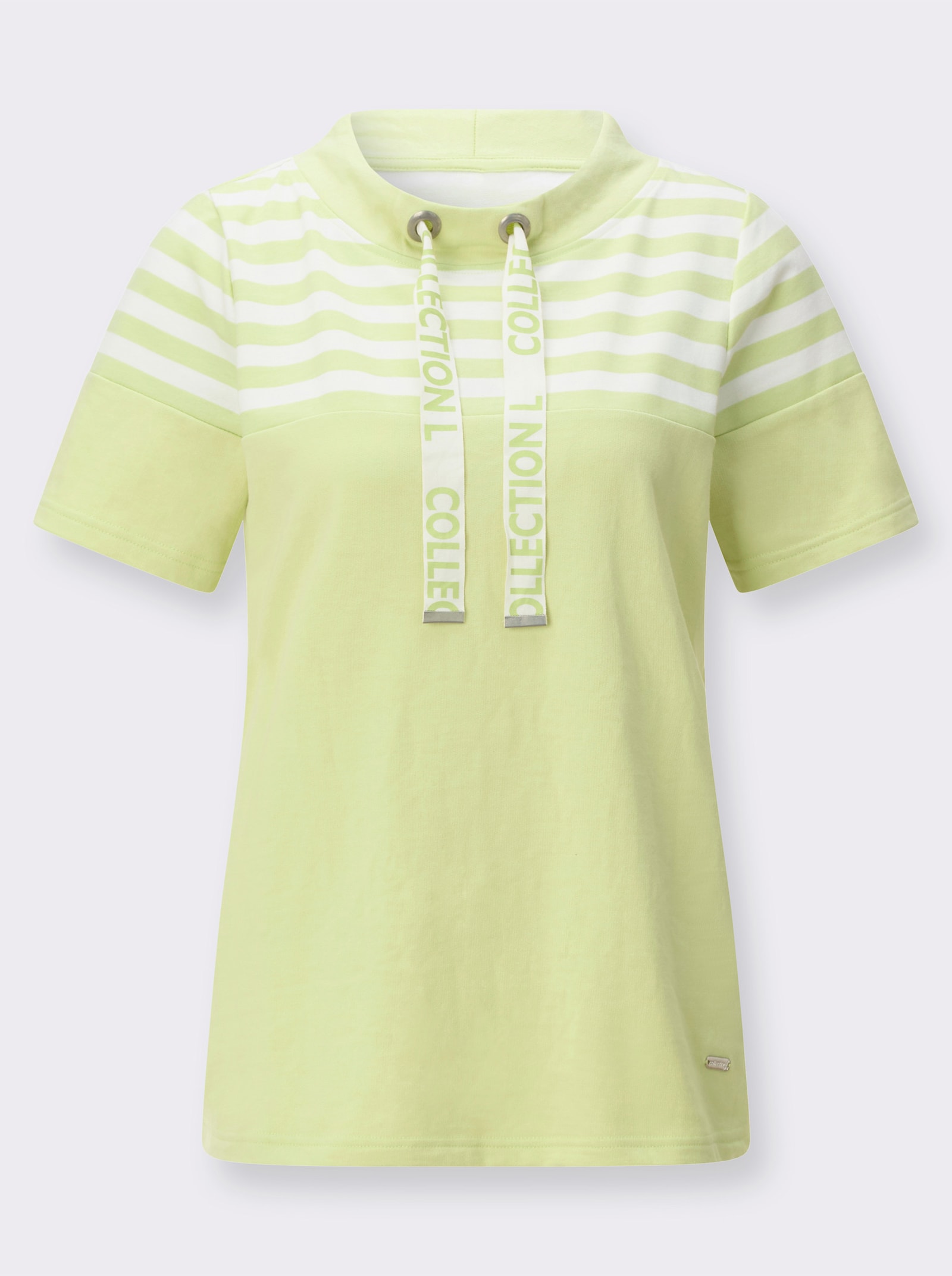 Sweatshirt mit platziertem Druckmuster - pistazie-ecru