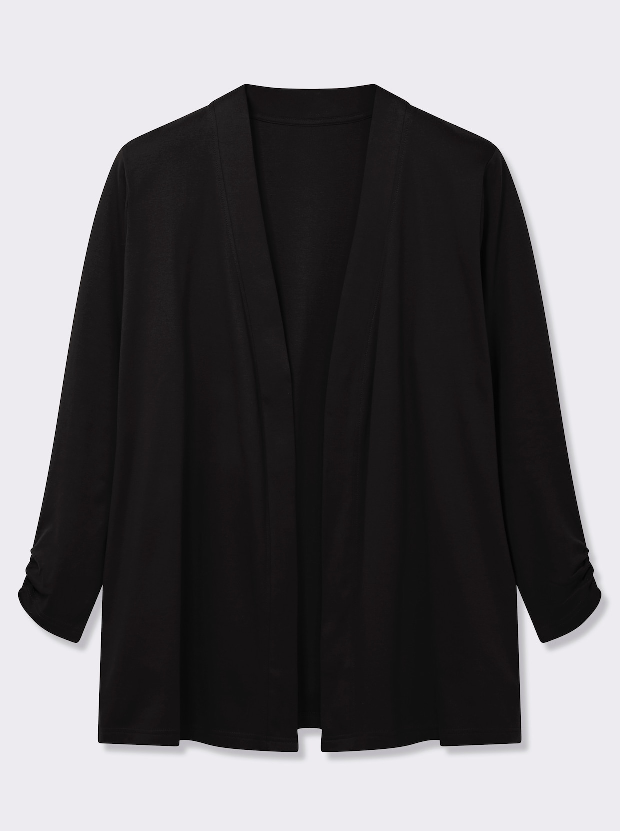 Shirtjacke mit Ärmel-Raffungen - schwarz