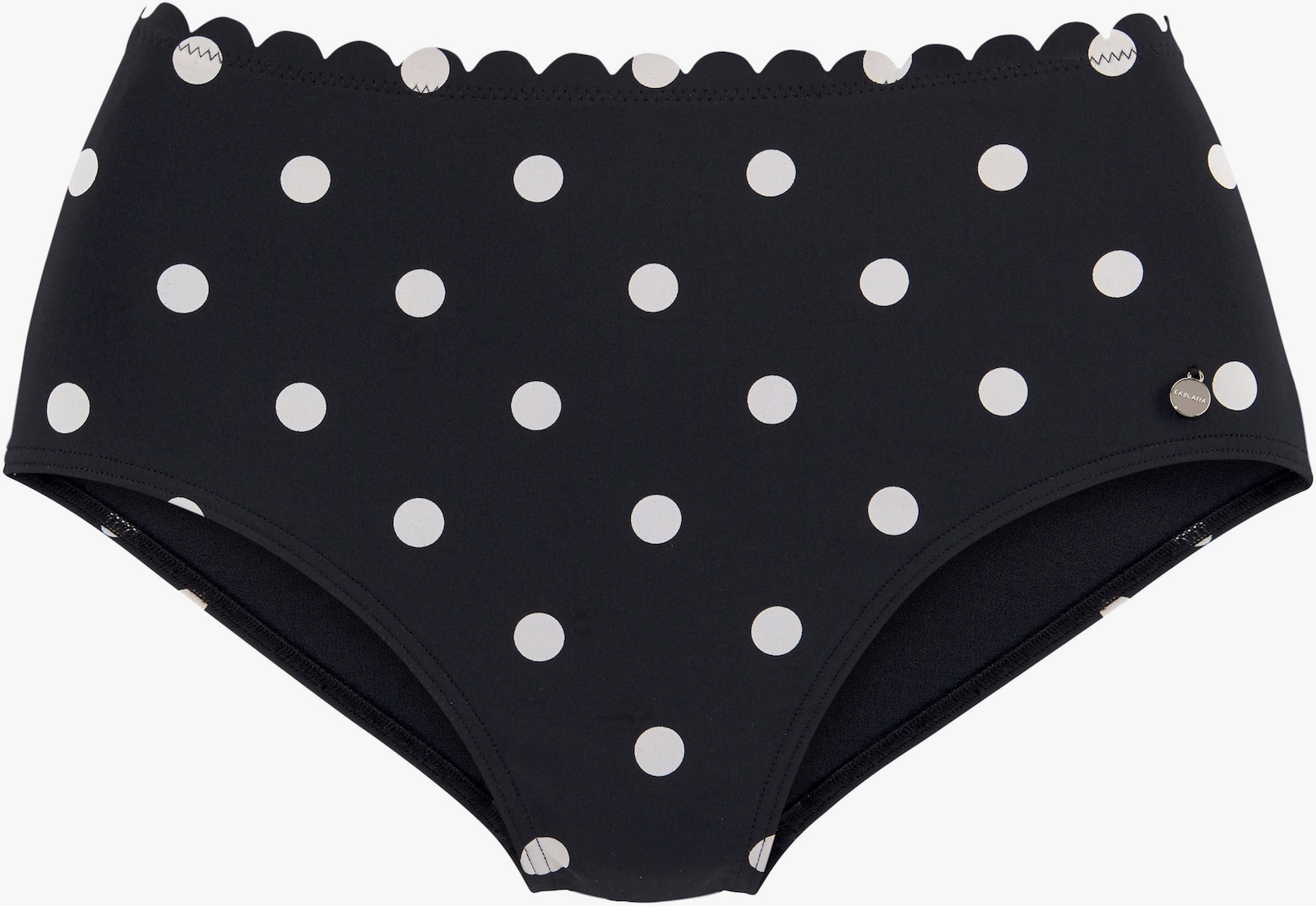 LASCANA Bas de maillot de bain taille haute - noir-blanc
