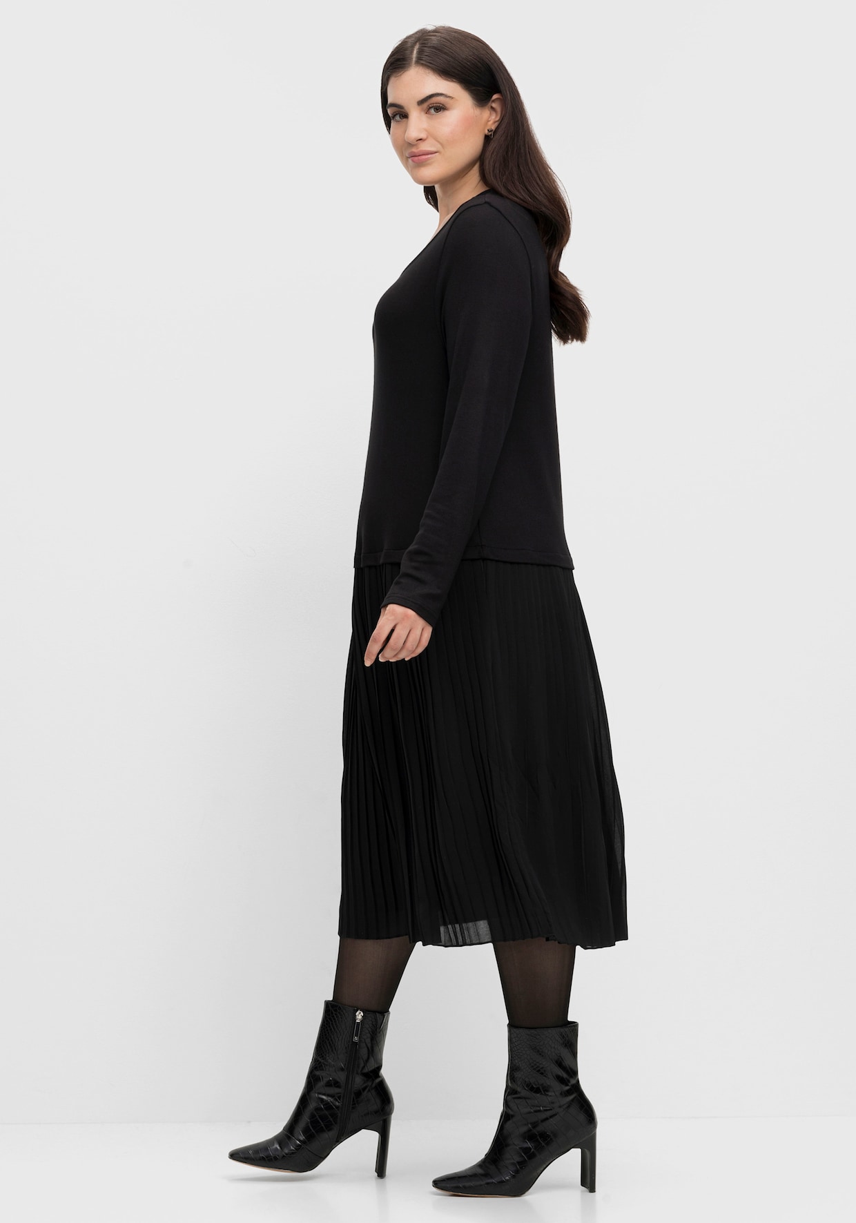 sheego Strickkleid - schwarz