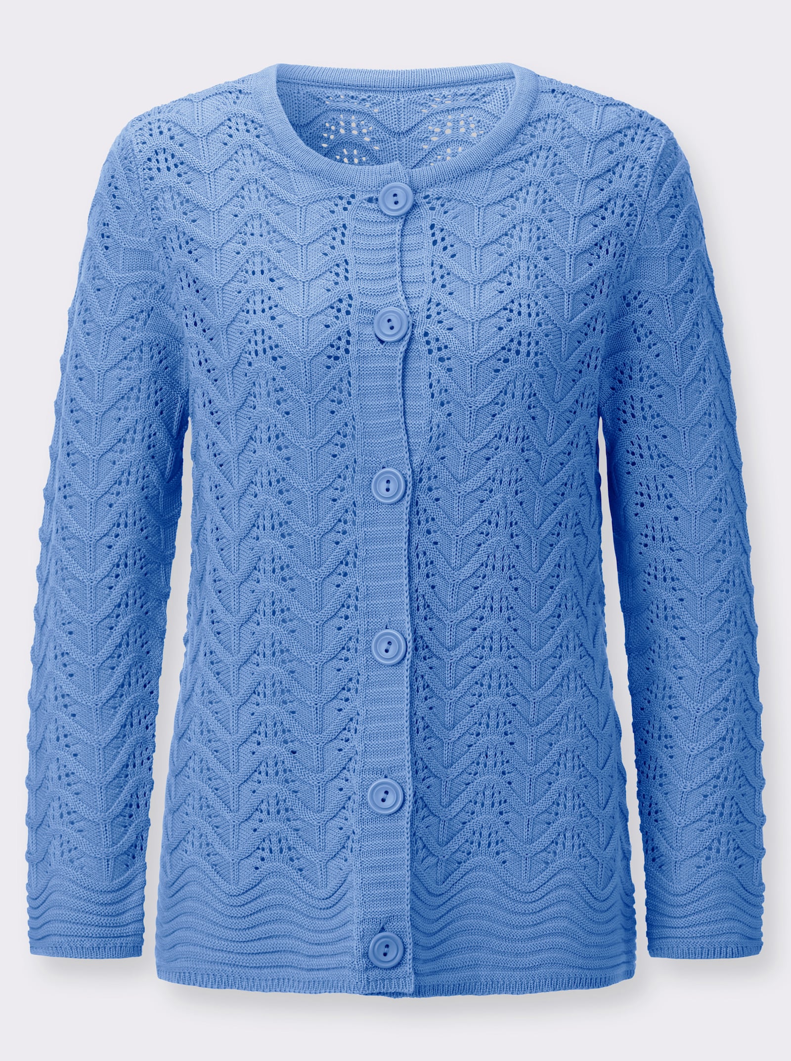 Vest in ajourpatroon - hemelsblauw