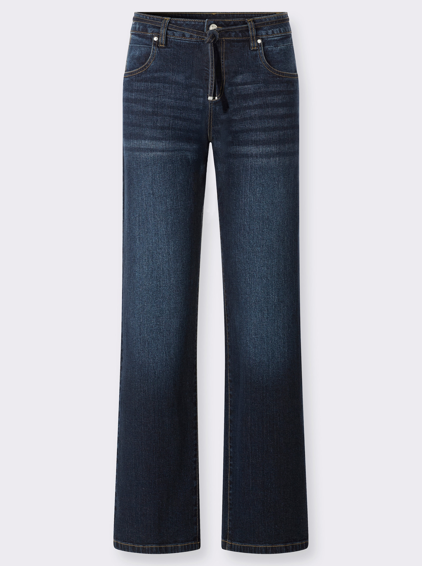 Jeans mit Bindegürtel - dark blue