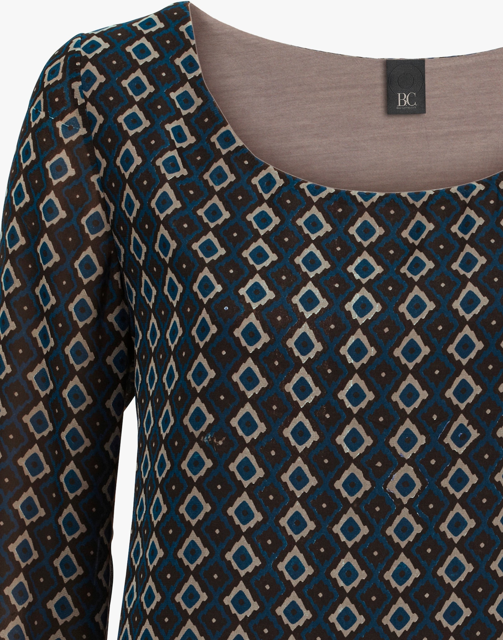 heine Blusenshirt in 2-in-1-Optik - petrol-taupe