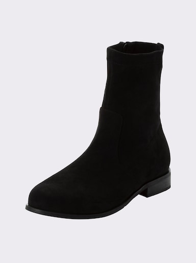 sheego Stiefelette in Wildleder-Optik - schwarz