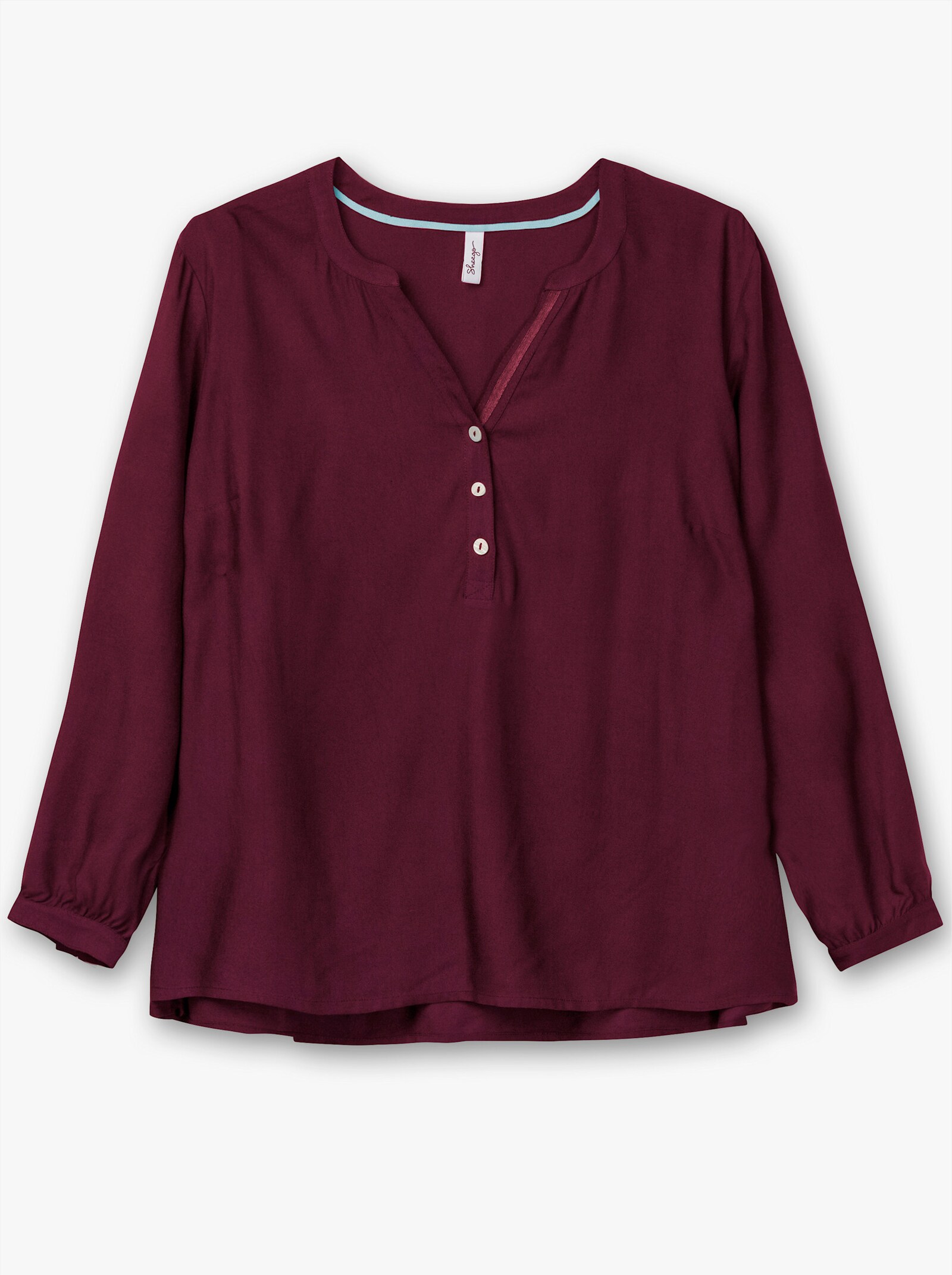 sheego Tunika im Doppelpack - aubergine + schwarz-gemustert