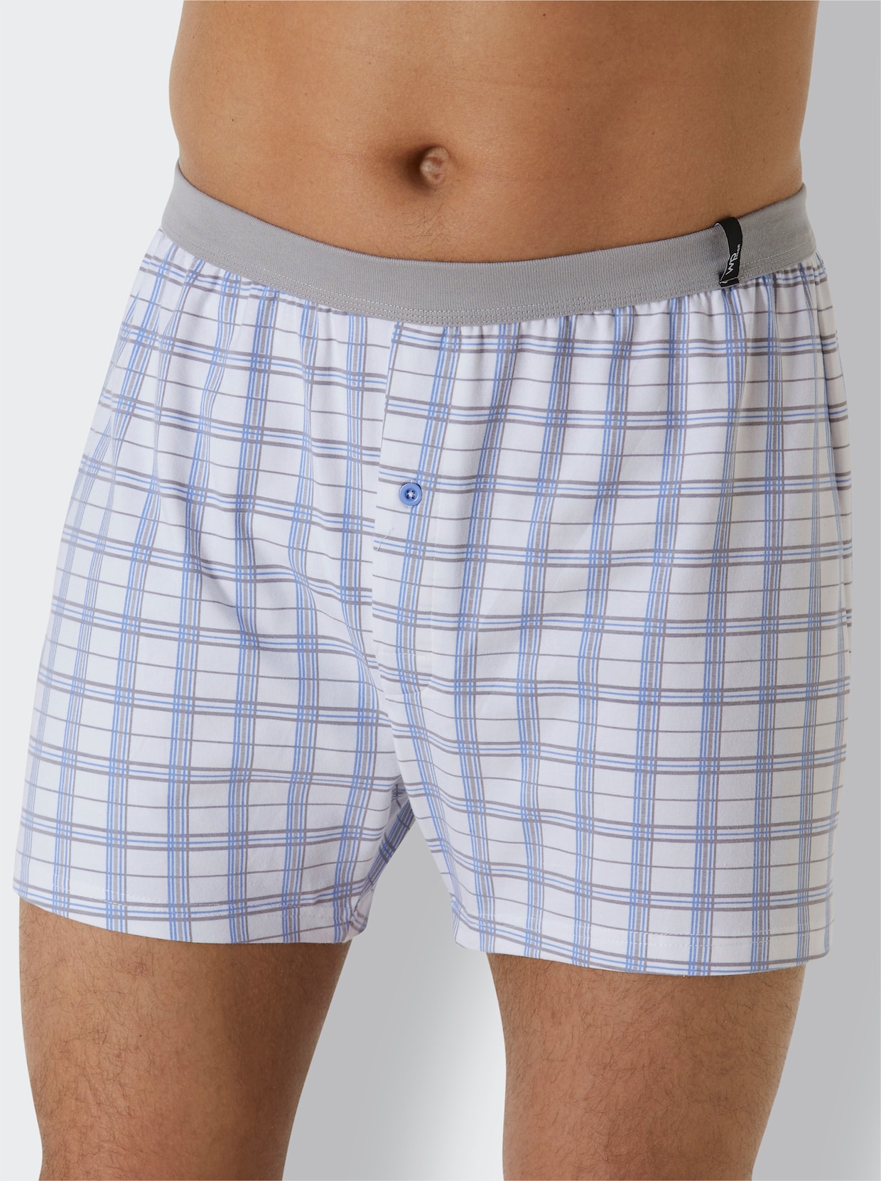 wäschepur men Boxershorts - vit, rutig