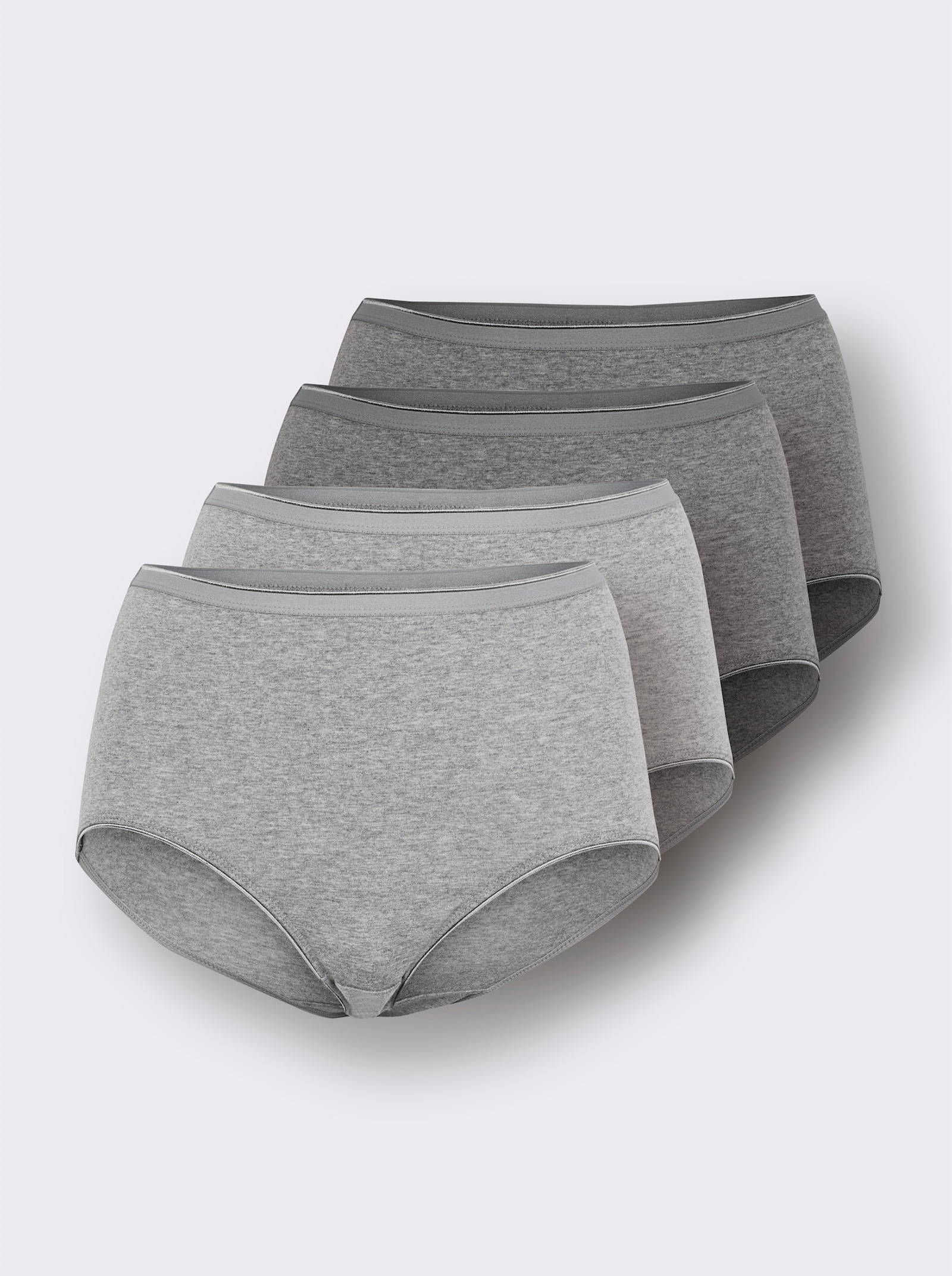 wäschepur Taillenslip - 2x grau-meliert + 2x anthrazit-meliert