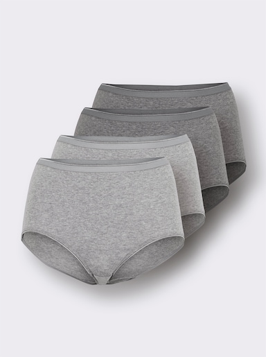 wäschepur Taillenslip - 2x grau-meliert + 2x anthrazit-meliert
