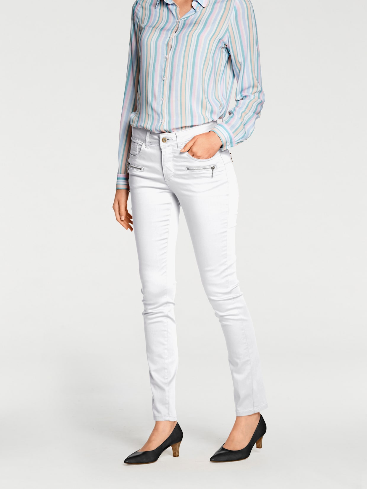 heine Jeans effet ventre plat - blanc