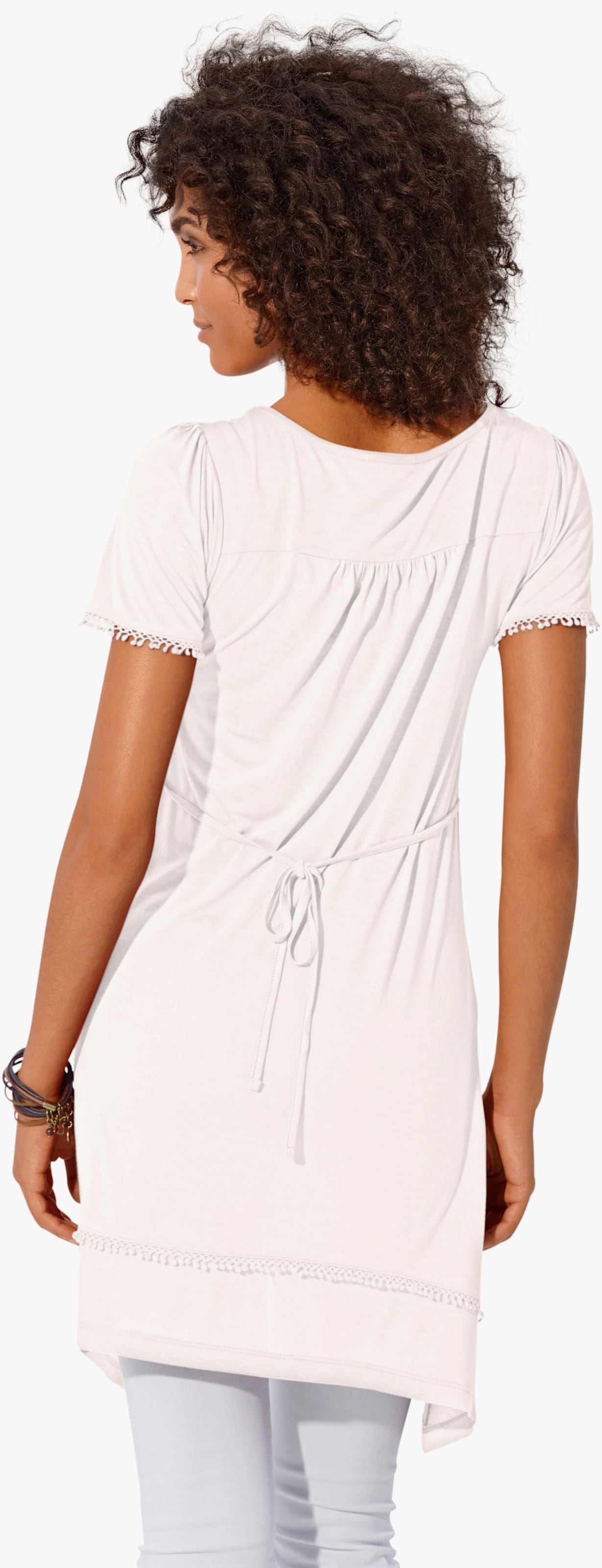 heine Longshirt mit Zipfelsaum - ecru