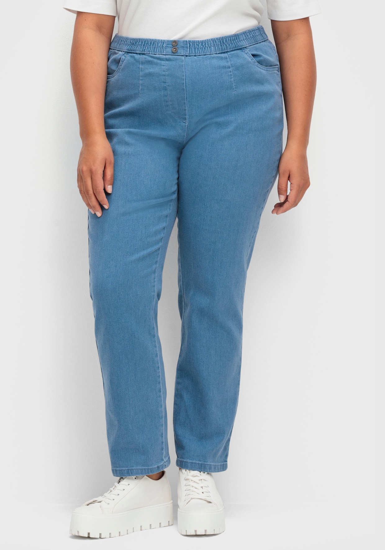 Schlupfjeans - blue-bleached