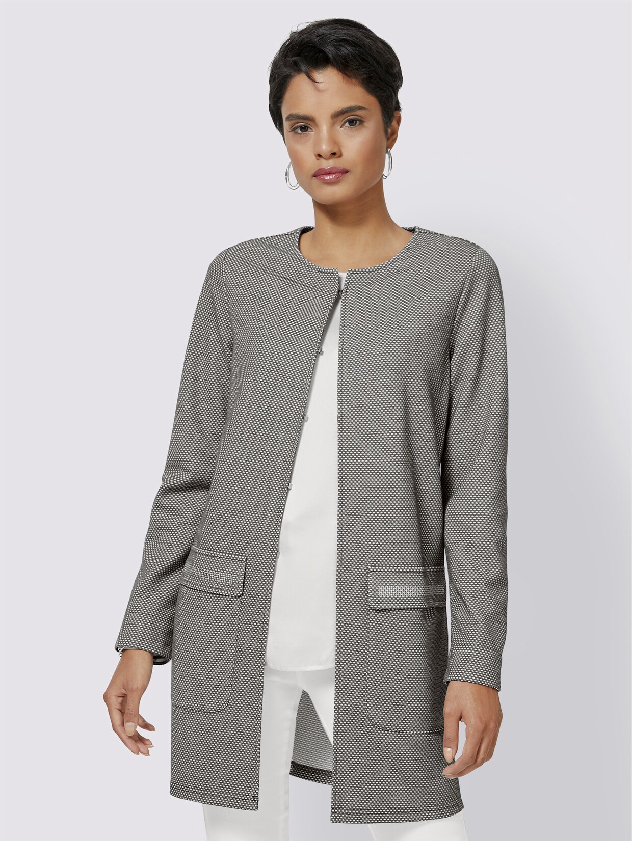 Jersey-Blazer - grau