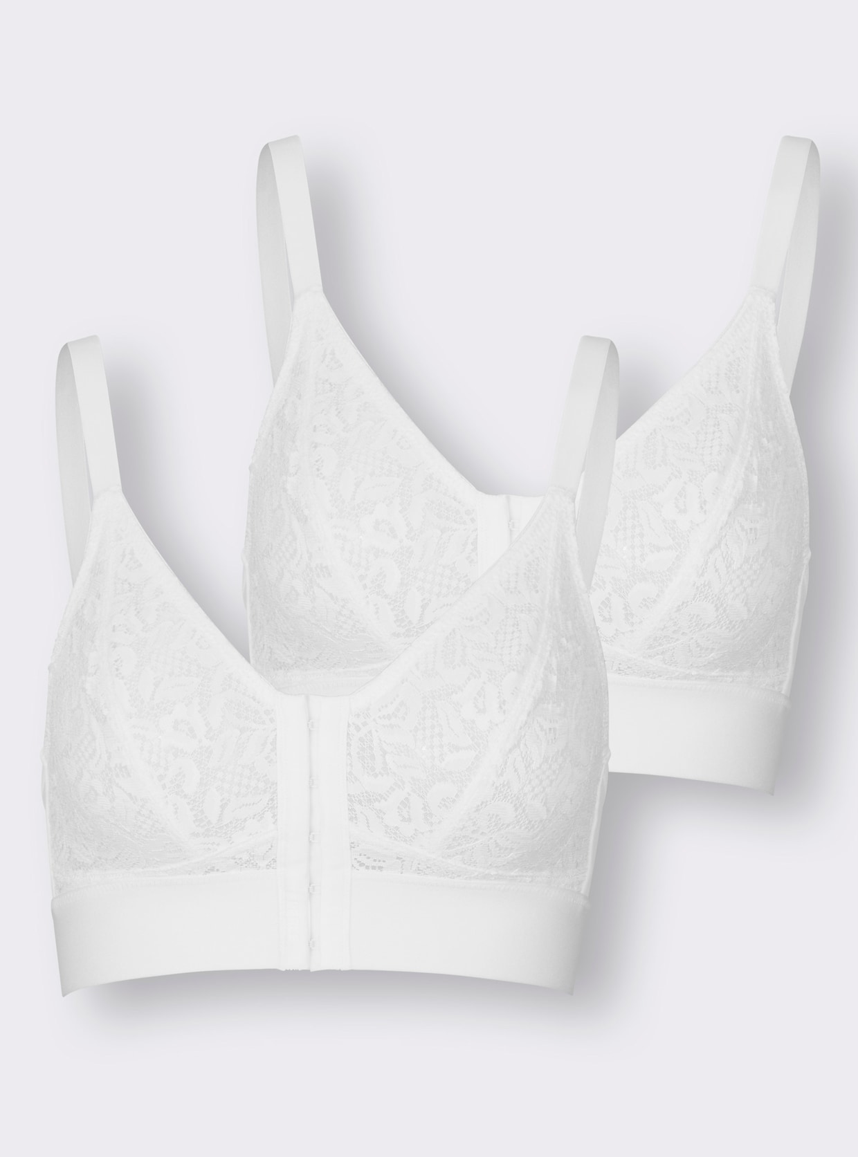 wäschepur Soutien-gorge sans armatures à fermeture devant - blanc