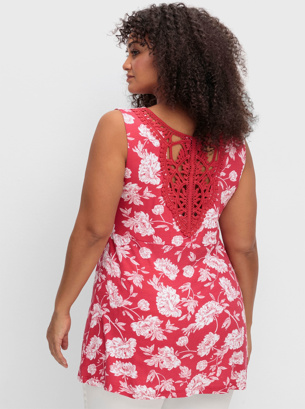 sheego by Joe Browns Lange top - rood gedessineerd