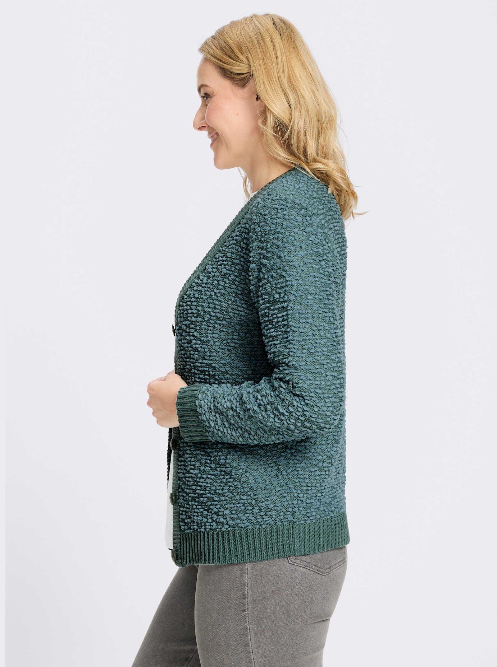 Cardigan aus Effektgarn - jade
