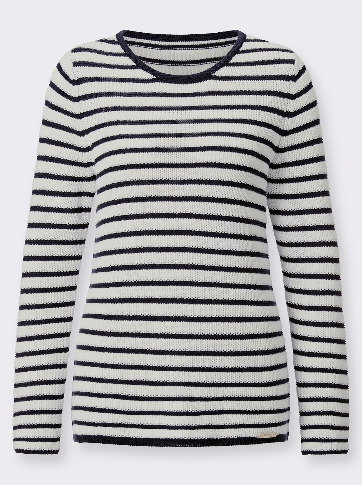 Pullover - marine-weiss-geringelt