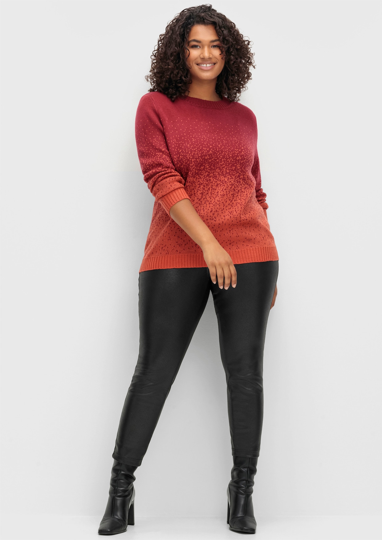 Jacquardpullover aus Jacquard-Strick - dunkelrot-gemustert